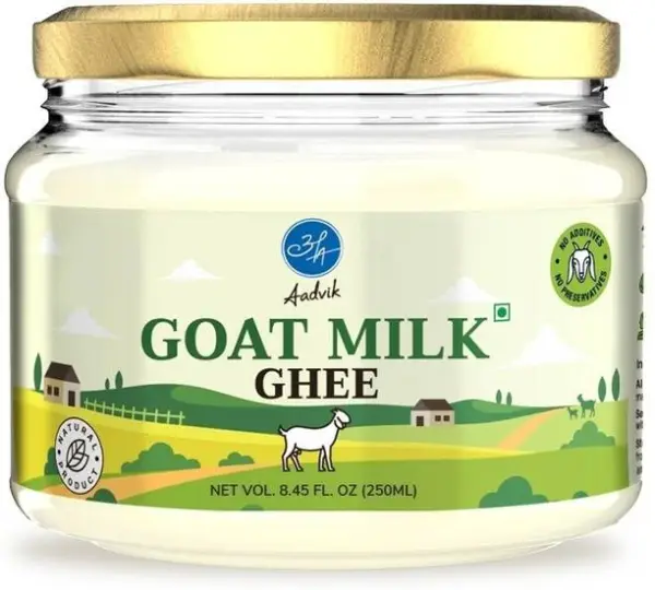 Aadvik Goat Milk Ghee 100% Pure & Natural Ghee Glass Bo...