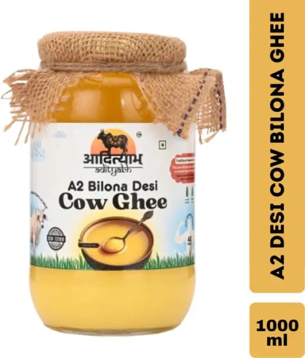 Adityabh A2 Desi Cow Bilona Ghee 1000ml, Made By Tradit...