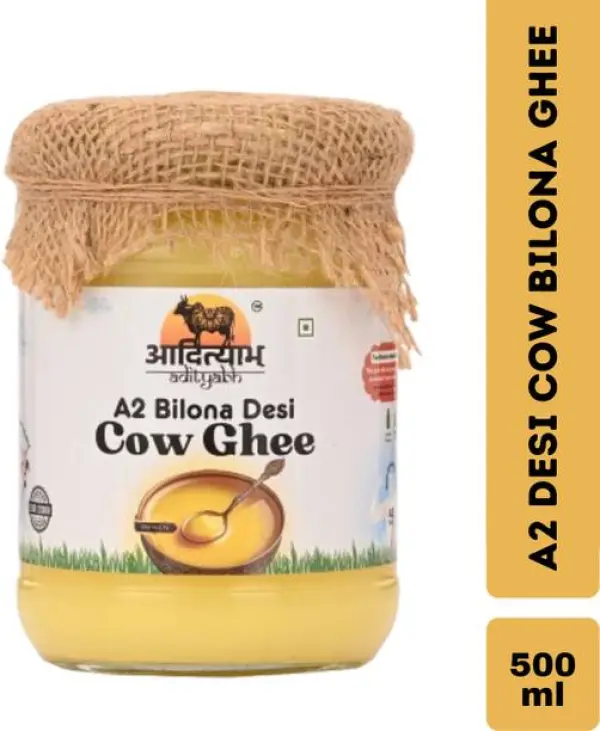 Adityabh A2 Desi Cow Bilona Ghee 500ml, Made By Traditi...