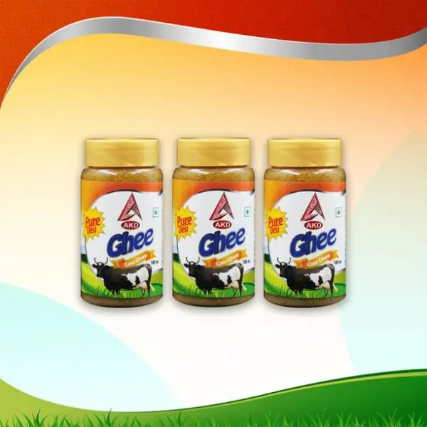 AKD Pure Cow Ghee 100 ml combo (pack of 3) Ghee Plastic...