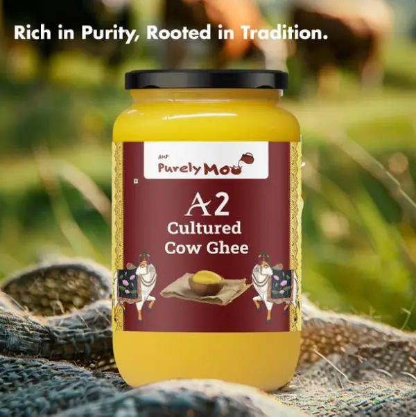 AMP Purely Cultured Cow Desi A2 Organic Ghee Churned Wi...