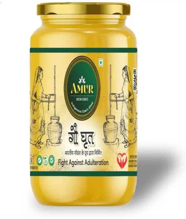 AMUR A2 COW GHEE 500ML Glass Bottle