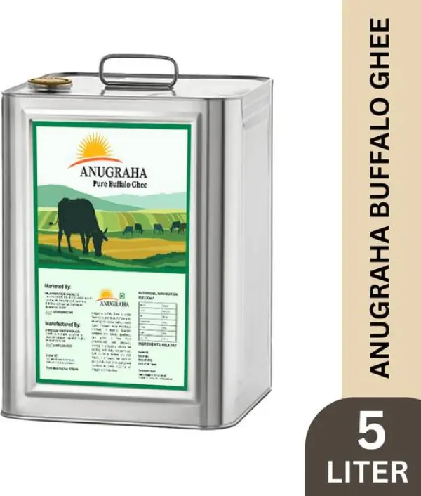 Anugraha Buffallo 5 liter ghee Ghee Tin