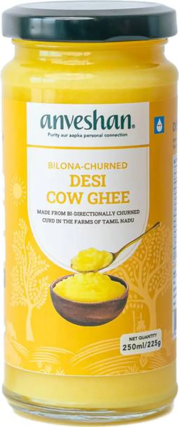 Anveshan A2 Cow Ghee 250 mL | Glass Jar | Bilona Method...