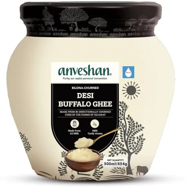 Anveshan A2 Desi Buffalo Ghee- Mason Jar
