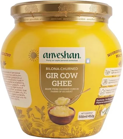 Anveshan A2 Gir Cow Desi Ghee Curd-Churned