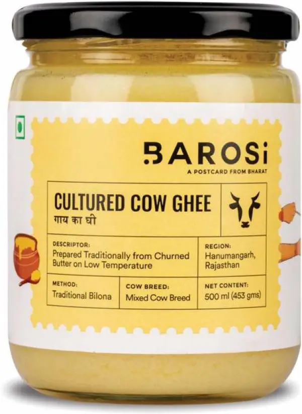 BAROSI Cultured Cow Ghee Glass Bottle