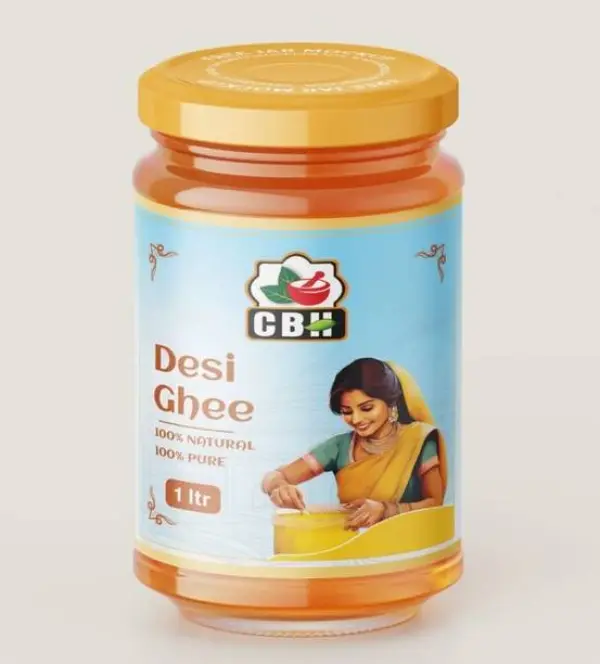 CBH Premium Cow Ghee 1 LTR Jar I Pure & Natural Clarifi...
