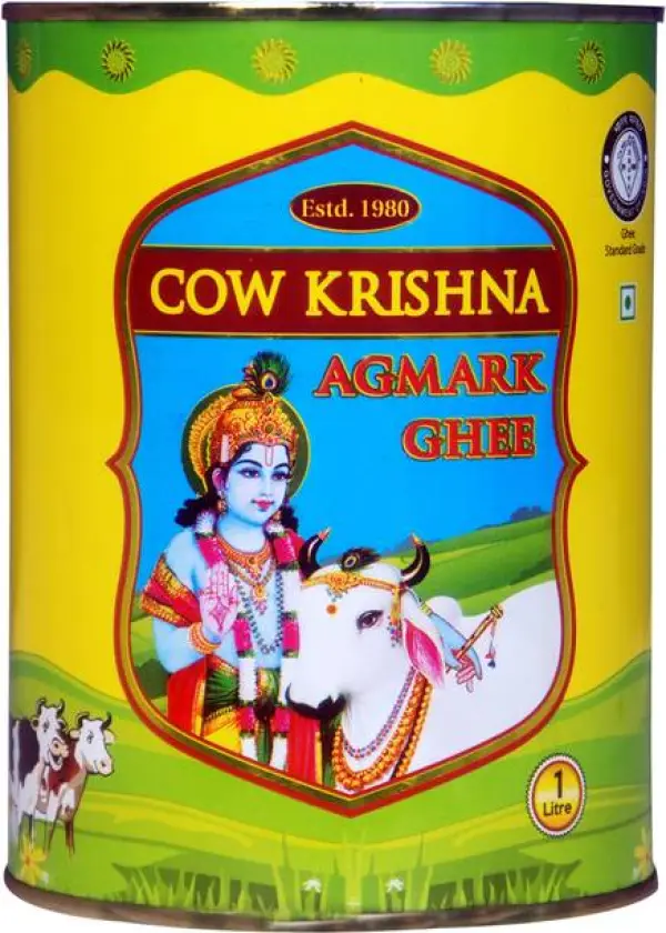 Cow Krishna AGMARK GHEE 1 LTR TIN Ghee Tin