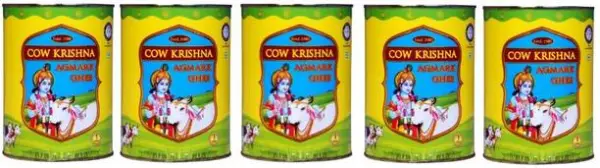 Cow Krishna Agmark Ghee-Pure Cow Ghee 1 LTR Tin (Pack o...