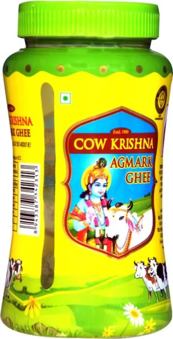 Cow Krishna Agmark Ghee- Pure Cow Ghee 500ml Plastic Bo...