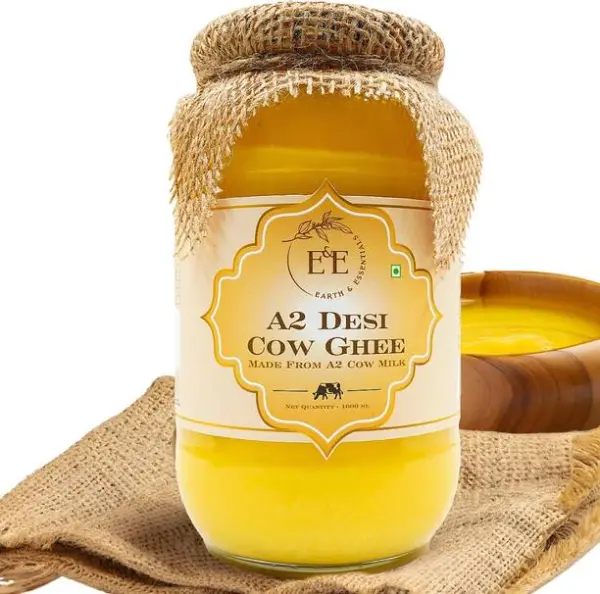EARTH AND ESSENTIALS A2 Desi Cow Ghee Extracted from Tr...
