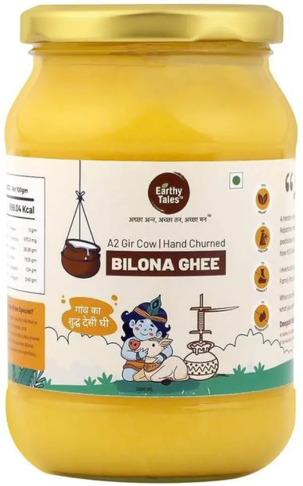 Earthy Tales A2 Gir Cow Ghee Ayurvedic Bilona Ghee Hand...
