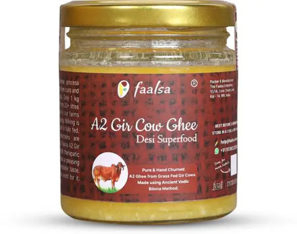 Faalsa A2 Gir Cow Ghee Desi Super Food Ghee Glass Bottl...