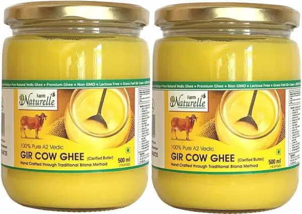 Farm Naturelle 100% Pure A2 Ghee through Ghee Glass Bot...