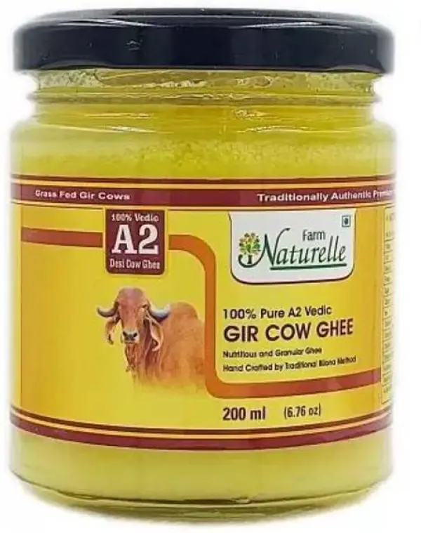 Farm Naturelle 100% Pure A2 Gir Cow Desi Ghee (200 ml) ...