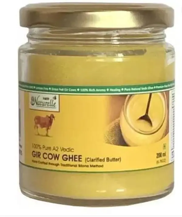 Farm Naturelle 100% Pure A2 Gir Cow Desi Ghee (Glass Bo...