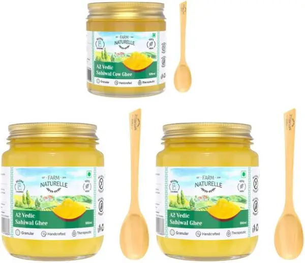 Farm Naturelle 2 Glass Bottles x 500 Ml + 1 Glass Bottl...