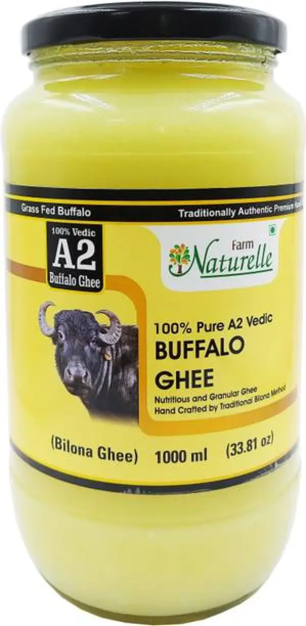 Farm Naturelle Pure Desi Buffalo Ghee Glass Bottle from...