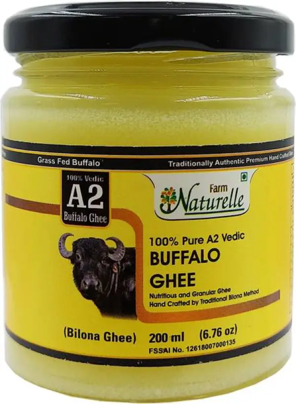 Farm Naturelle Pure Desi Buffalo Ghee Glass Bottle from...