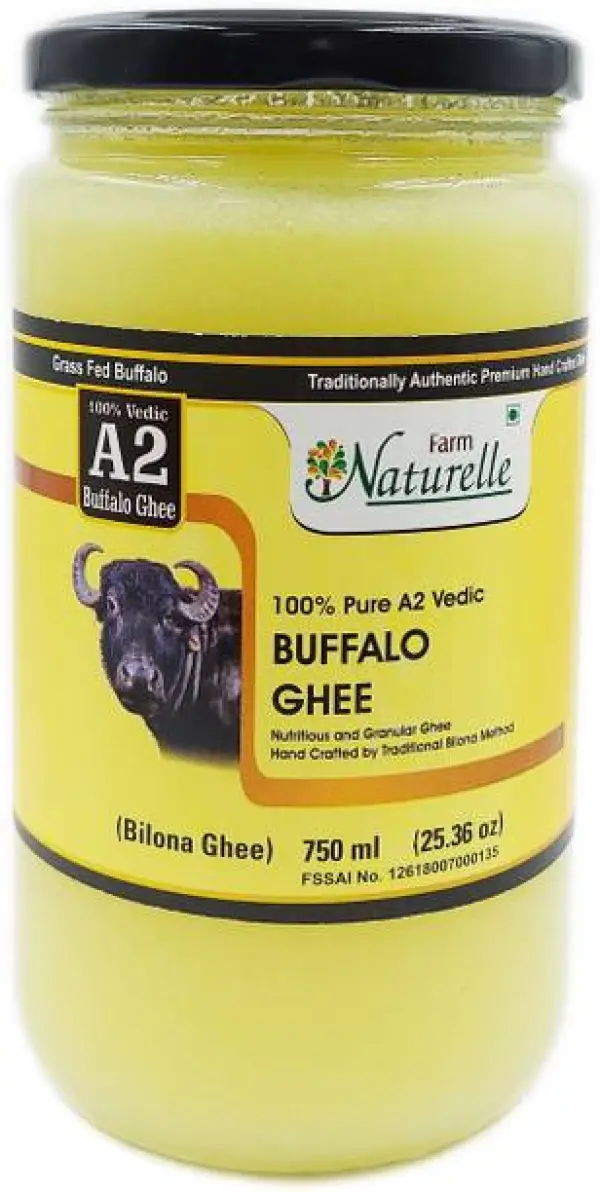 Farm Naturelle Pure Desi Buffalo Ghee Glass Bottle from...