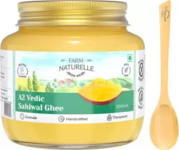 Farm Naturelle Pure Desi Cow Ghee from A2 Milk 200Ml Gl...