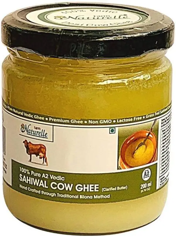 Farm Naturelle Sahiwal Cow Ghee Ghee Glass Bottle