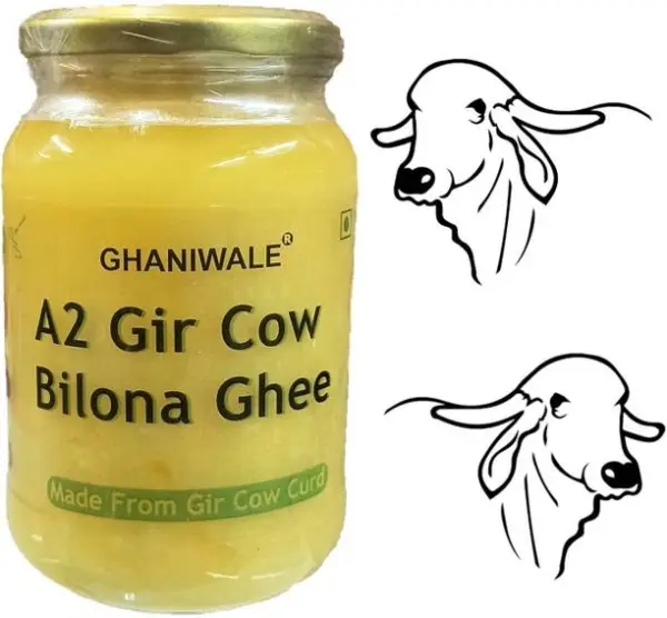 GHANIWALE A2 Gir Cow Bilona Ghee Ghee Glass Bottle