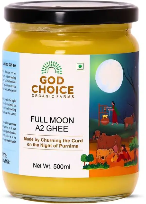 God Choice Organic Farms Pure Full Moon A2 Desi Cow Ghe...