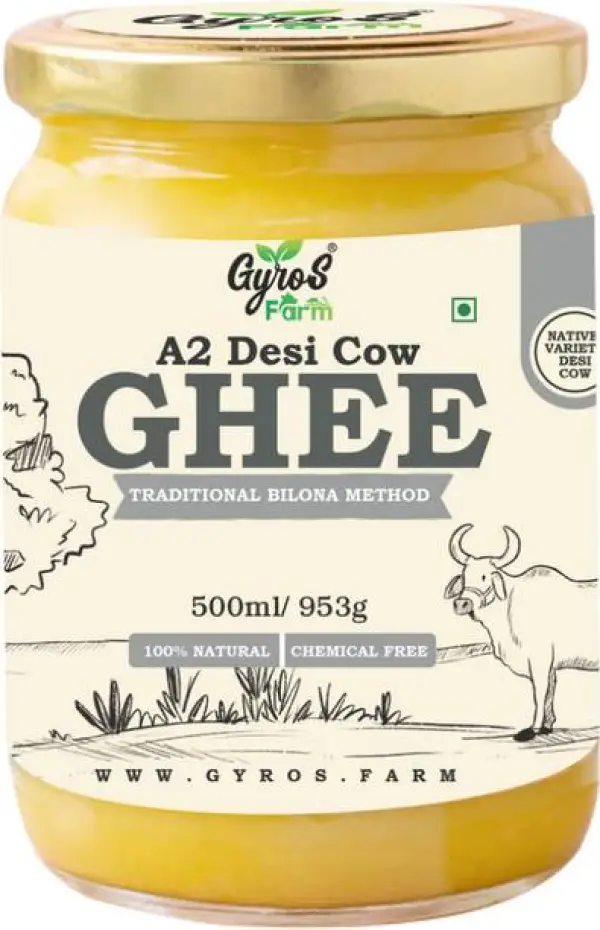 Gyros A2 Desi Cow Bilona Ghee Home Made Ghee Glass Bott...