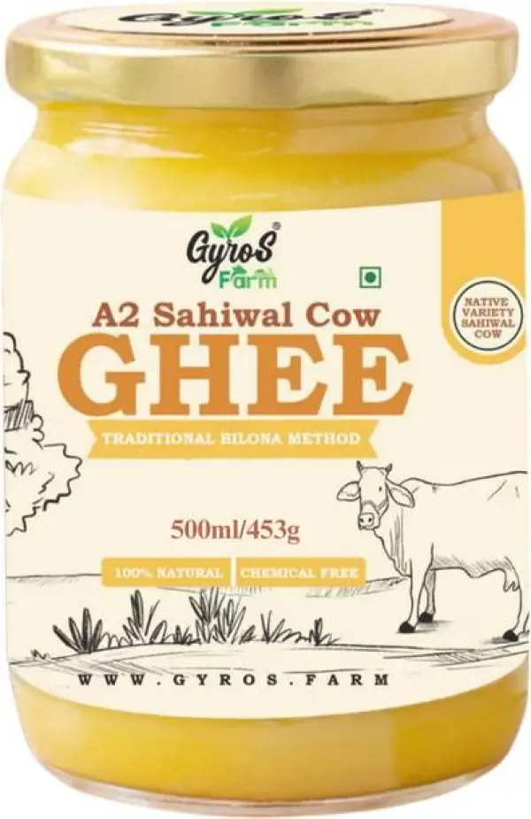 Gyros A2 Sahiwal Cow Bilona Ghee Home Made Ghee Glass B...