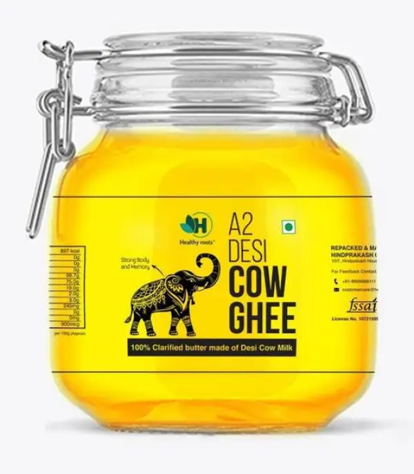 Healthy Roots 100% Pure A2 Pure Desi Ghee 1L Traditiona...