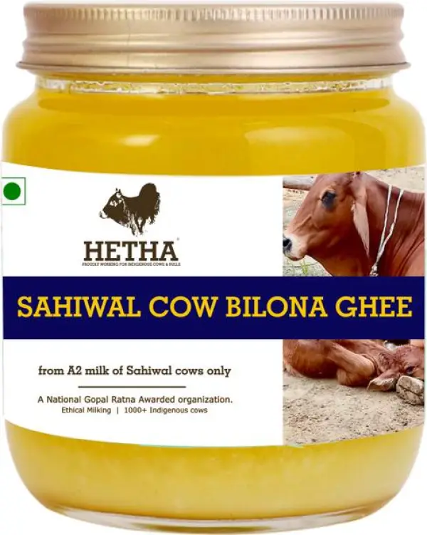 Hetha Sahiwal Cow A2 cultured Bilona Ghee / A2 Ghee, Si...