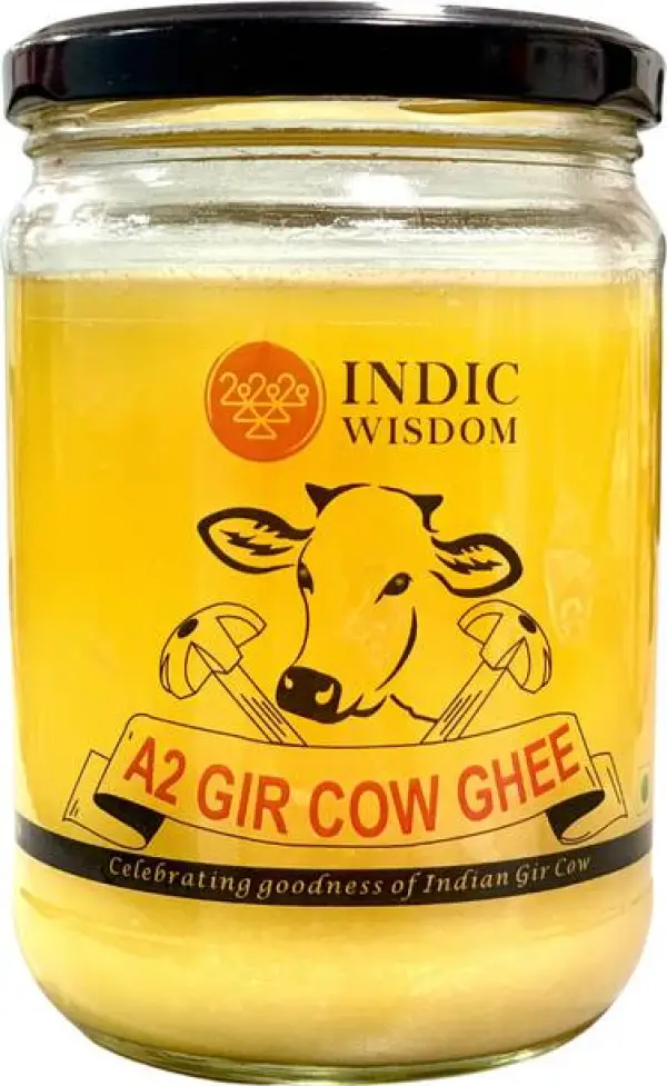 IndicWisdom Hand Churned Desi Gir Cow Ghee Ghee Mason J...