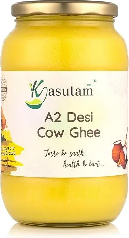 Kasutam A2 Desi Cow Bilona Ghee Glass Jar