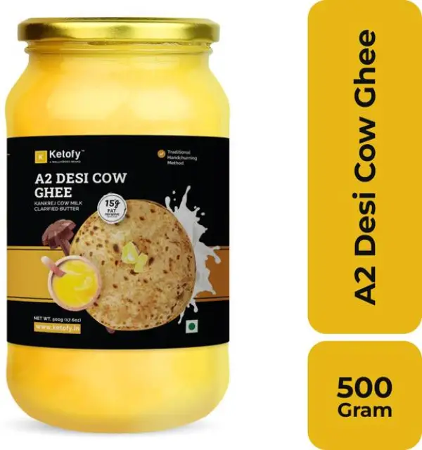 Ketofy A2 Cow Ghee | Contains Beta-Casein Protein | Nou...
