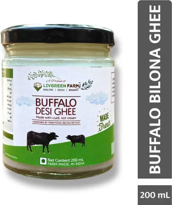 LivGreen Farm Buffalo Bilona Desi Ghee - Pure & Natural...
