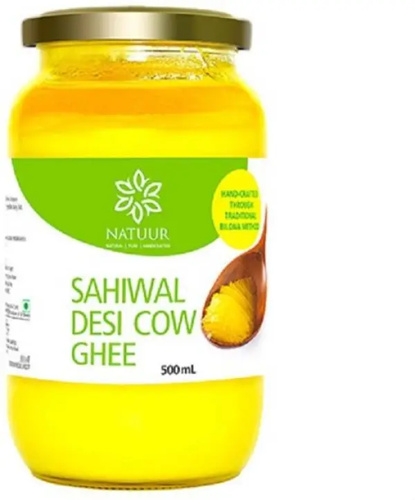 NATUUR Pure A2 Milk Desi Cow Ghee Ghee Glass Bottle