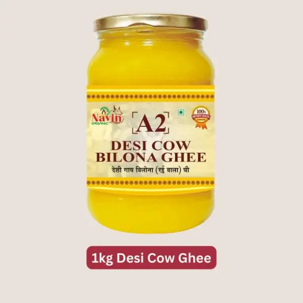Navin Organic 100% Pure A2 Desi Cow Bilona Ghee Ghee Gl...