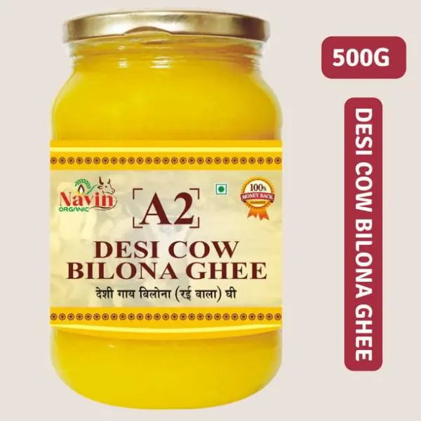 Navin Organic A2 Desi Cow Bilona Ghee, Made from Desi C...