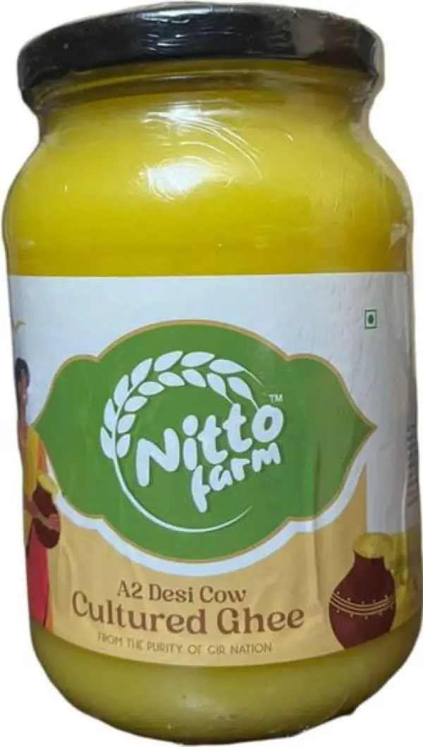 NITTO FARM A2 Desi Cow Cultured Ghee/ Ghee Mason Jar