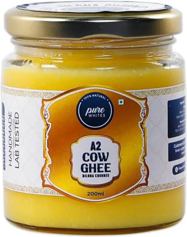 Pure Whites A2 Cow Ghee (Bilona Ghee) Ghee 200 ml Ghee ...