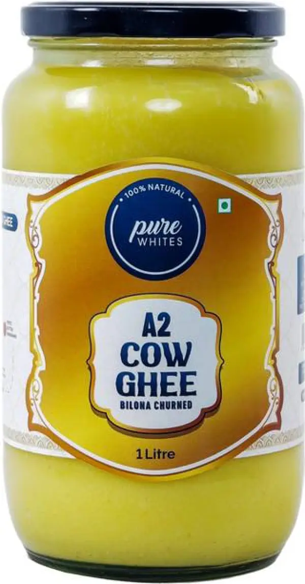 Pure Whites A2 Cow Ghee (Bilona Ghee) Ghee Glass Bottle