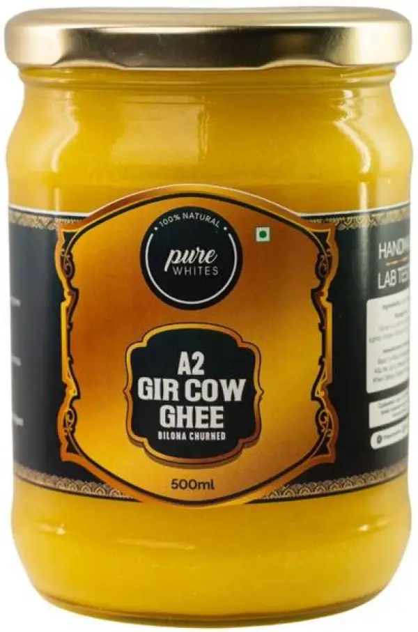 Pure Whites A2 Gir Cow Desi Ghee - Curd-Churned, Tradit...