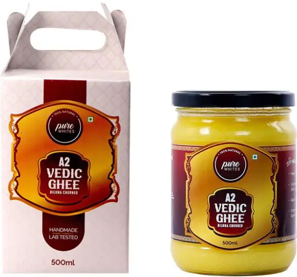 Pure Whites A2 Vedic Desi Gir Cow Bilona Ghee | Hand Ch...