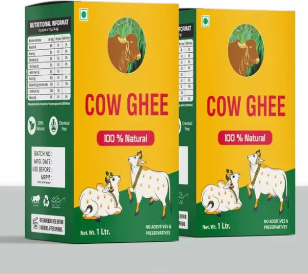 R K ORGANIC Pure Cow Ghee, Desi Ghee with Rich Aroma Gh...