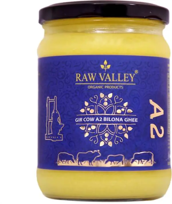 RAW VALLEY Gir Cow A2 Ghee 500ml | 100% Pure Desi Gir C...