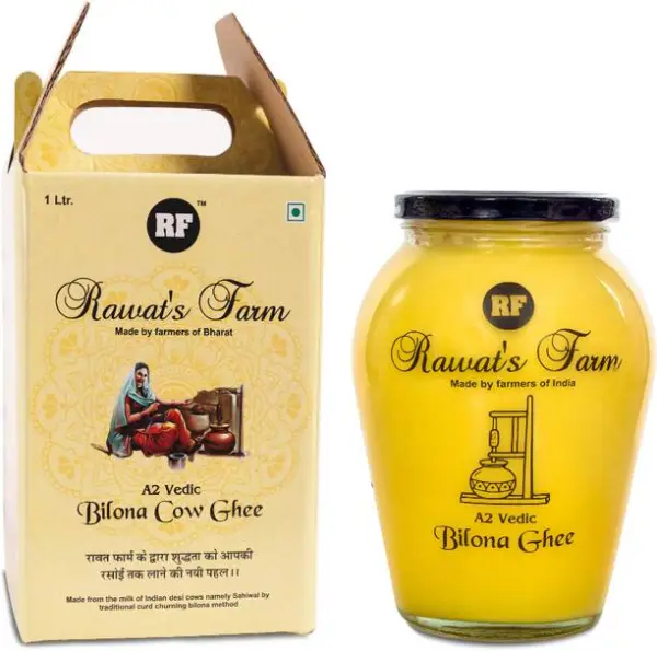 Rawat's Farm A2 Bilona Cow Ghee Made by Curd Churning B...