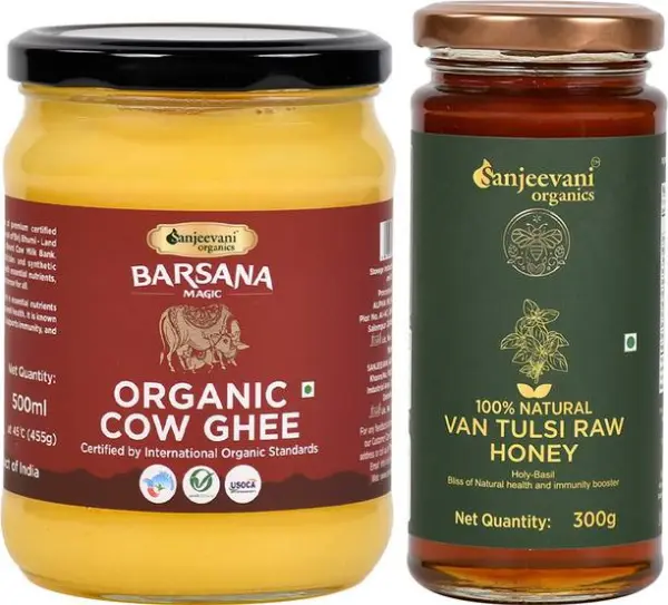 Sanjeevani organics Organic Cow Ghee & Van Tulsi Raw Ho...