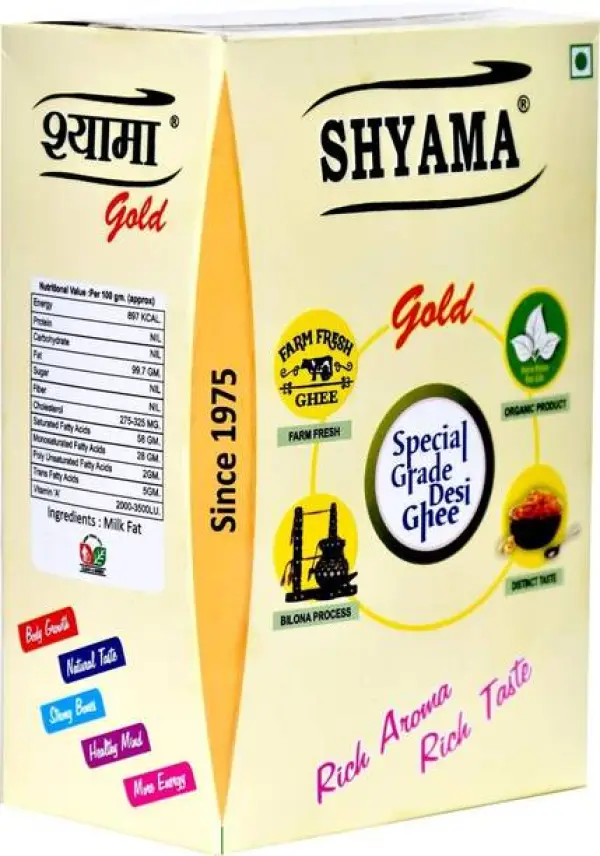 Shyama Ghee Indian Desi Buffalo Ghee 1 Liter | 100% Pur...